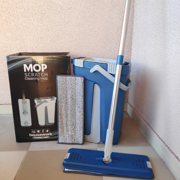 Швабра с ведром 8 л. и автоматическим отжимом - комплект для уборки "MOP Scratch Cleaning"